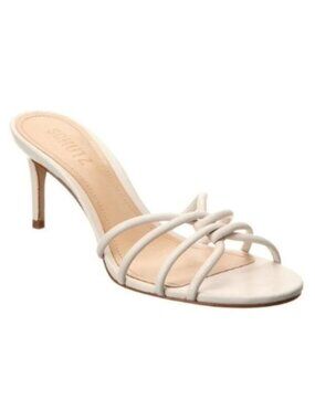 NEW SCHUTZ Ivory Leather Strappy Sandal Heels 8.5